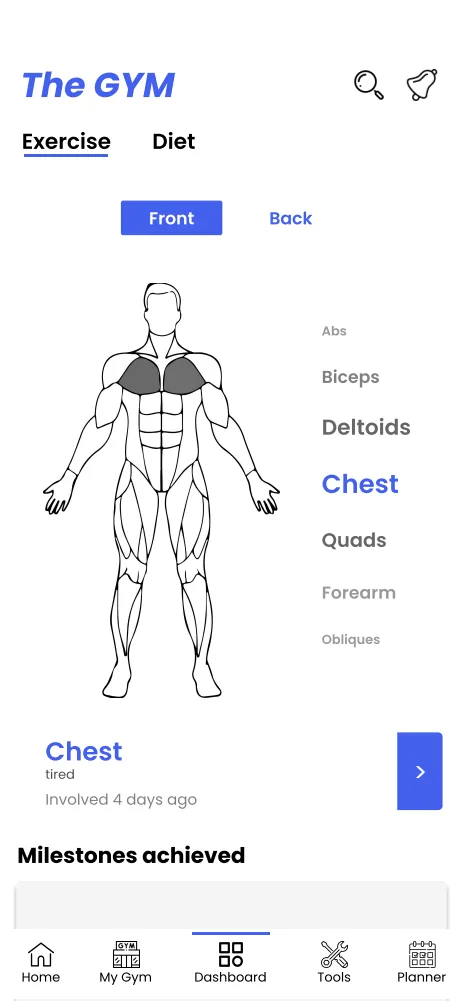 The Gym body-map dashboard